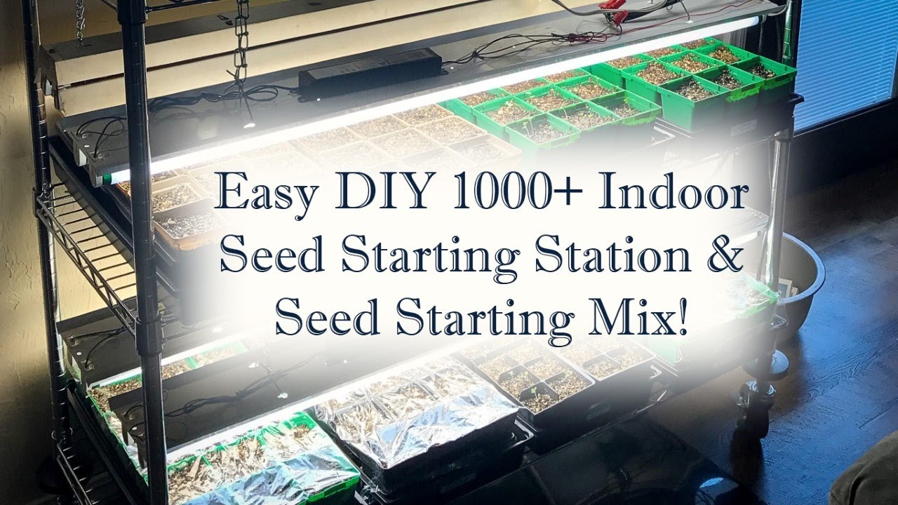 How to Build a Cheap & Easy DIY Seed Starting Station w/Grow Lights (& DIY Soil Starting Mix Recipe)