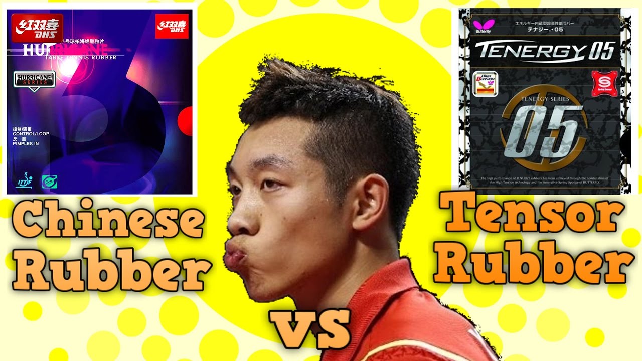 Chinese rubber (DHS Hurricane) vs High Tension rubber (Tenergy) table tennis 