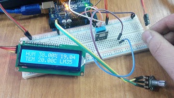 Arduino UNO, LCD 1602 i2c, DHT11, LM35dz