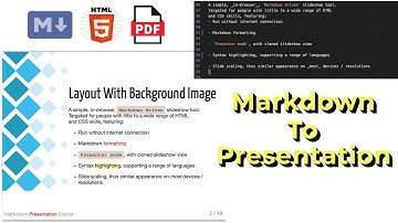 📚 Walkthrough of the Markdown Presentation Starter. Turn your markdown files into a presentation.