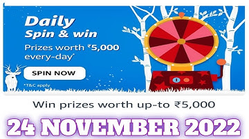 Amazon Funzone Daily Spin and Win Quiz Answers Today|24 November 2022 | Daily Quiz Time