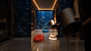 Designing the ultimate luxury aquarium lounge floor! 🐠✨ #shorts