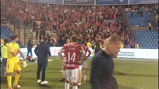 Carga policial en el Rico Pérez a la finalización del Hércules CF-Real Murcia