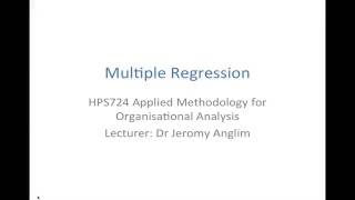 Multiple Regression for Psychology using SPSS