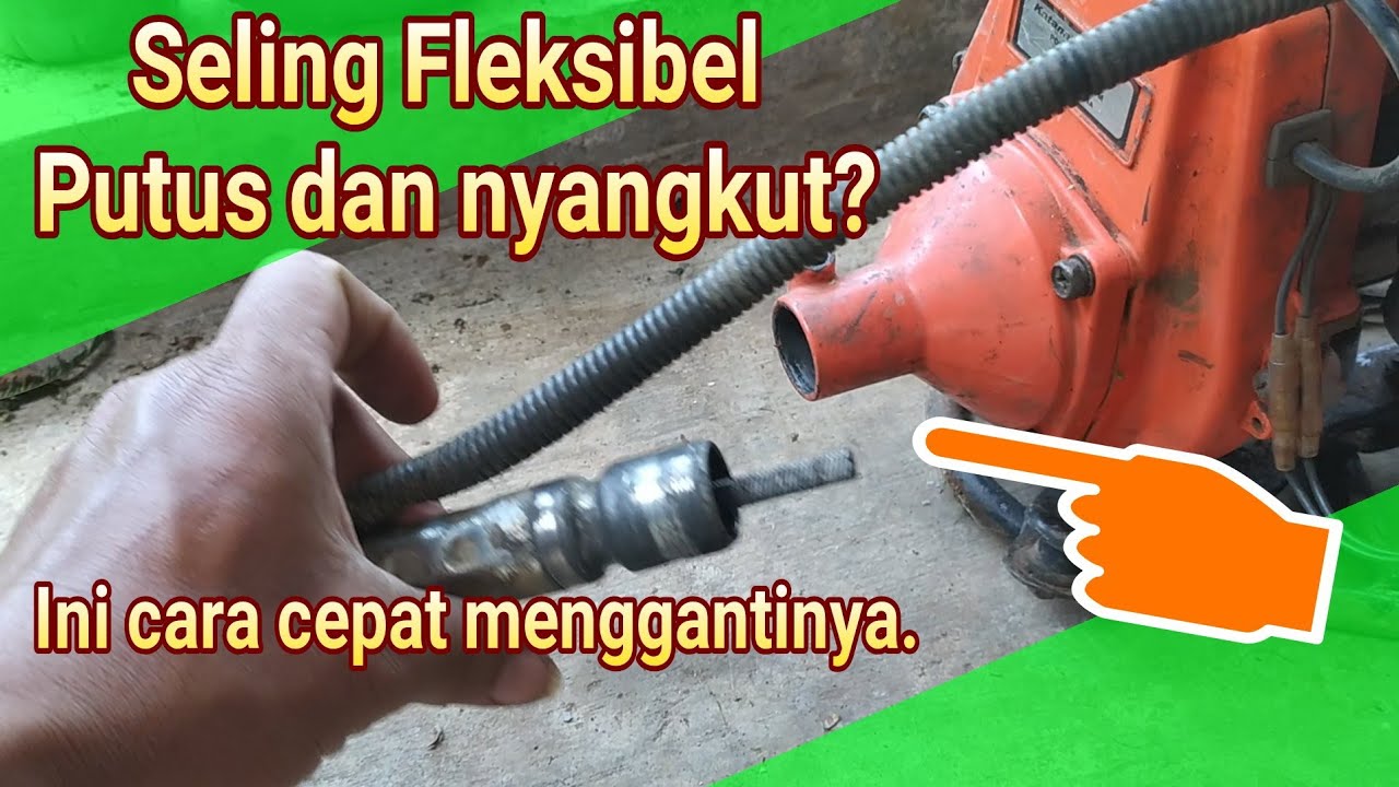 cara cepat mengganti SELING FLEKSIBEL mesin potong rumput yg putus dang nyangkut di dalam