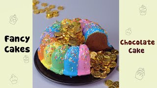 Delicious Rainbow Chocolate Cake Decorating Idea