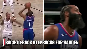 James Harden hits BACK-TO-BACK stepback jumpers vs. the Nets 👀 | NBA on ESPN