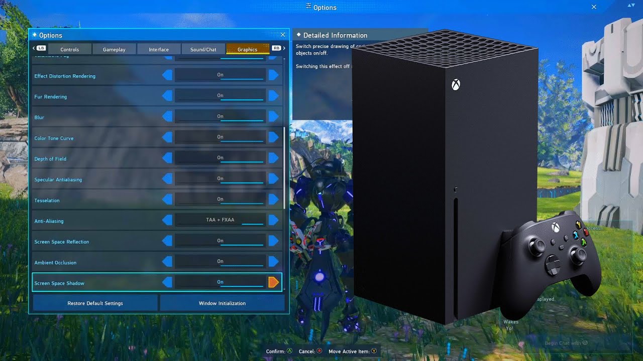Xbox Series X Graphics Options - Phantasy Star Online 2: New Genesis
