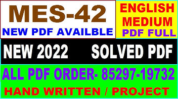 mes 042 solved assignment 2022 / mes 42 solved assignment 2021-22 / ignou mes 42