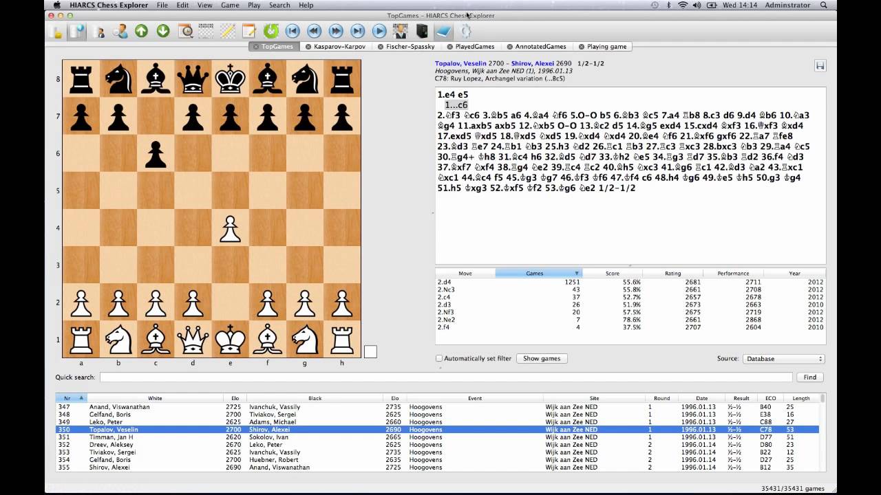 HIARCS Chess Explorer for Mac and PC Windows