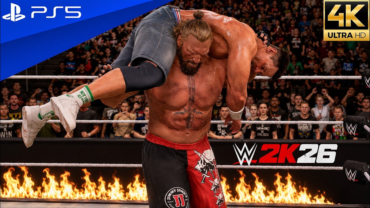 Brock Lesnar vs John Cena - [WWE 2K26 | PS5 4K60 | 3 Stages of
