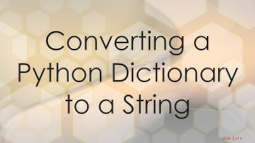 Converting a Python Dictionary to a String