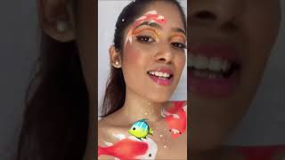 Animal Emoji Inspired Makeup Challenge 🐅🐍🐠🦉 #youtubeshorts #shorts #emojichallenge screenshot 3