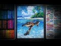 Как нарисовать черепаху под водой. Пастель \ How to draw a turtle under water. Pastel