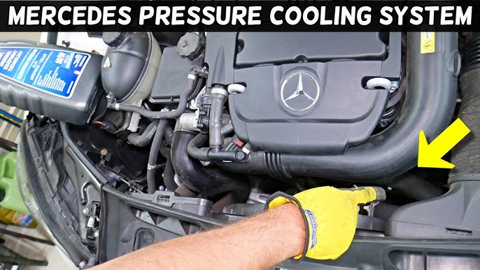 MERCEDES AIR BUBBLES IN COOLANT ANTIFREEZE RESERVOIR TANK W204