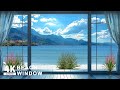 4K Paradise Window View Calming Ocean Waves Tropical Birds Chirping 