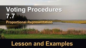 Voting Methods 7.7 Proportional Representation