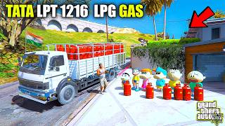 Franklin & Shinchan New TATA LPT TRUCK and Start LPG Gas Transport Business GTA V | SHINCHAN & CHOP screenshot 3