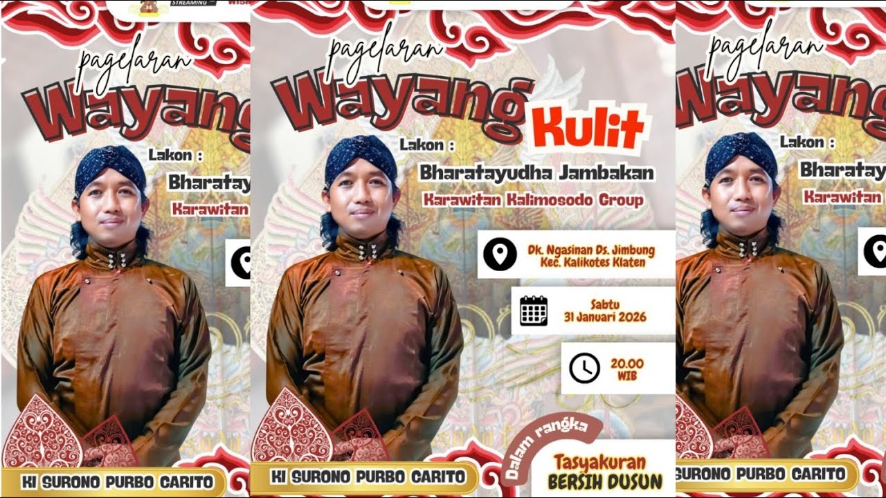 🔴LIVE/PAGELARAN WAYANG KULIT/DALANG:KI.SURONO PURBO CARITO Lakon :  BHARATAYUDHA JAMBAKAN