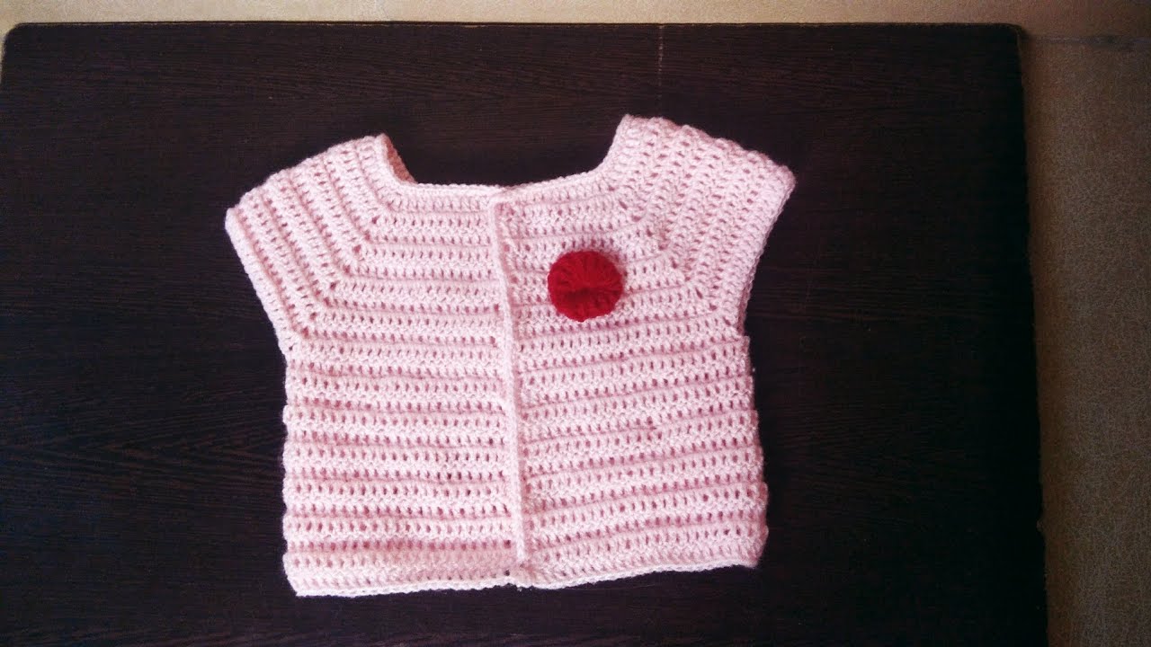 easy crochet baby cardigan for 0 to 6 months (हिंदी में)