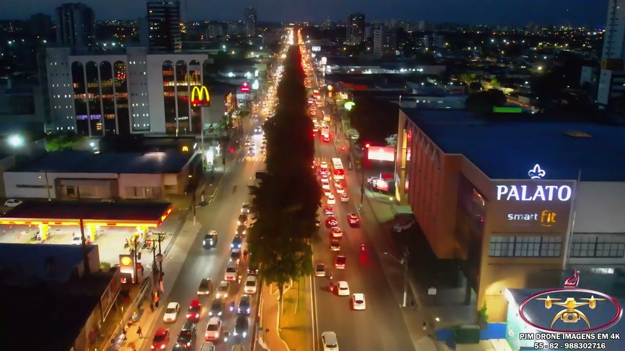 Maceió visto a NOITE do CEPA até a Praça Centenário | Maceió | Alagoas Brasil visto em 4k DJI Air 2S