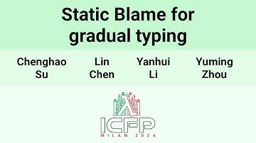 [ICFP24] Static Blame for gradual typing