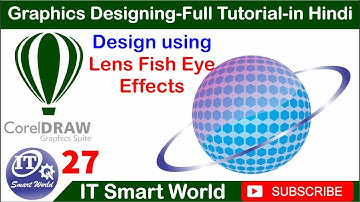 CorelDRAW  Design using Lens Fish Eye Effect Tool Part 27 in Hindi