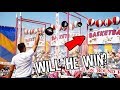 PRO Basketball Player VS Rigged Carnival Game. Will He Win?? ArcadeJackpotPro