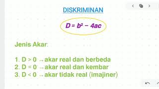 Contoh Soal Diskriminan Persamaan Kuadrat Contoh Soal Diskriminan Persamaan Kuadrat