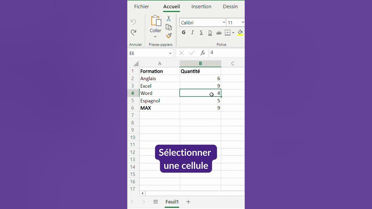 TUTO EXCEL copier le contenu de la cellule au dessus de la