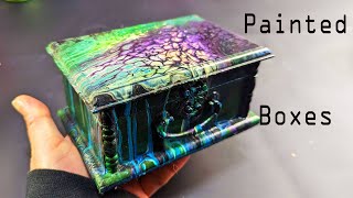 Pour PAINT with me on Wooden BOXES