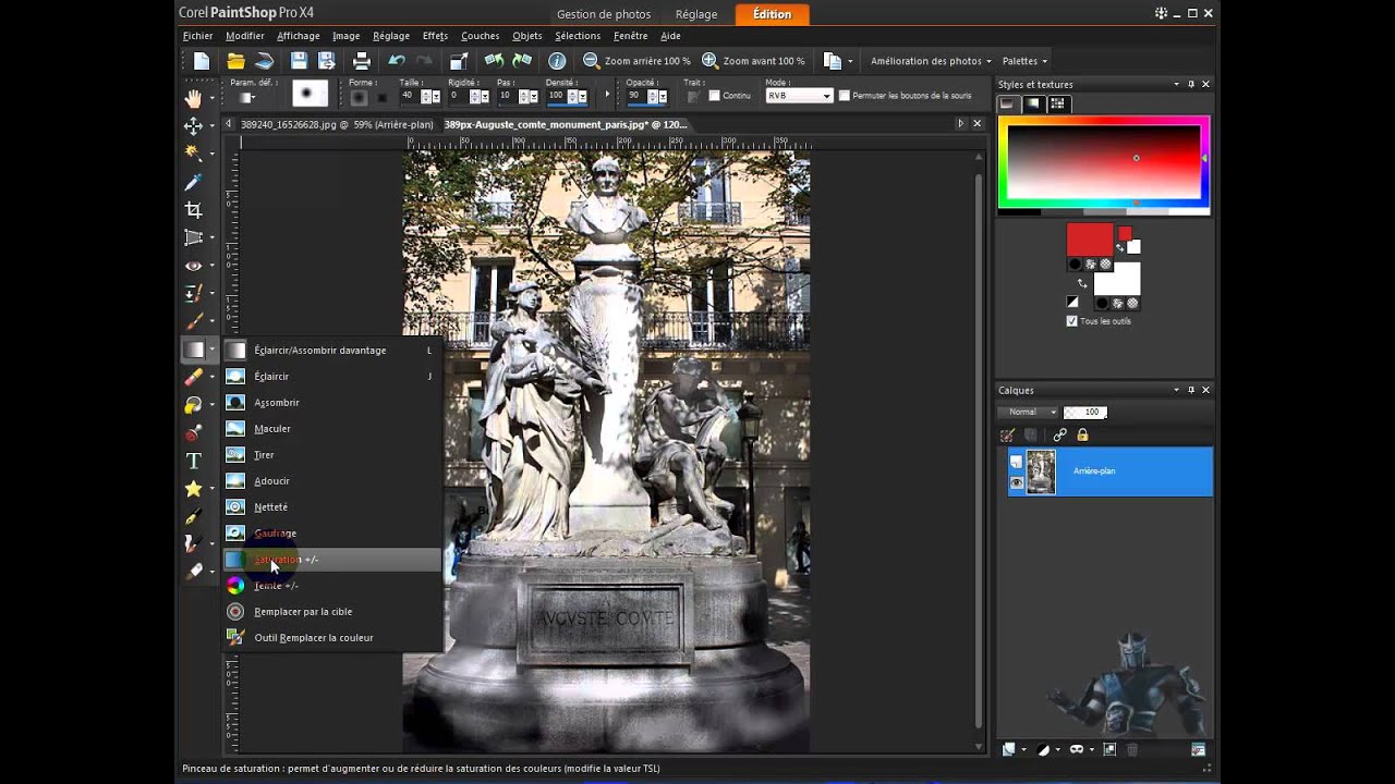 [tuto pro x4] 15 pinceau eclaircir.assombrir YouTube