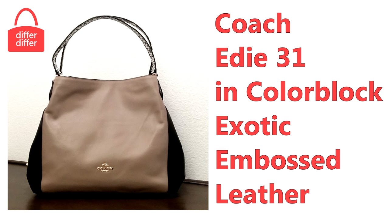 coach edie embossed leather shoulder bag