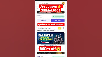 Pw Parakram gate 2026 psu placement batch coupon code | pw gate coupon code #gatewallah #parakram