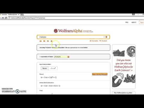 Factorization using wolfram alpha