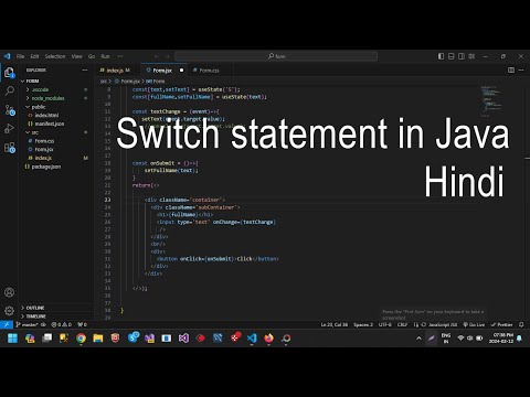 Switch in Java Using VS CODE  Java Hindi Tutorial