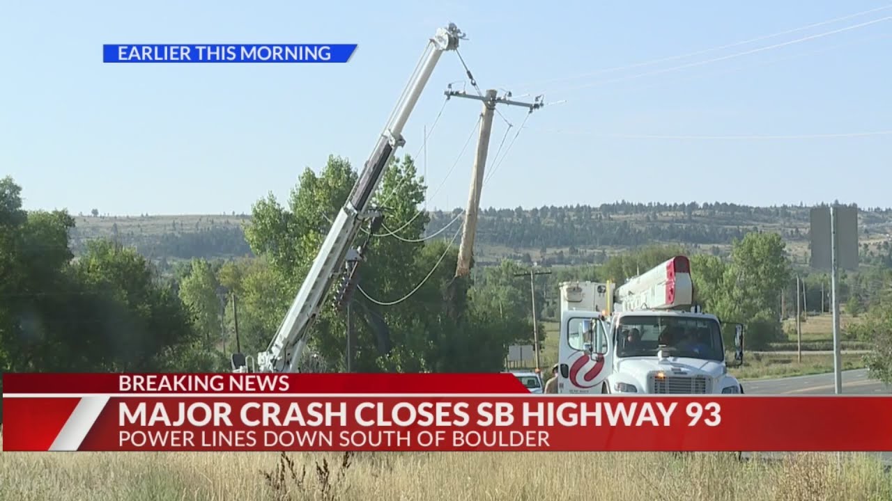 Crews working on power line after 'major' crash on Colorado 93 - YouTube