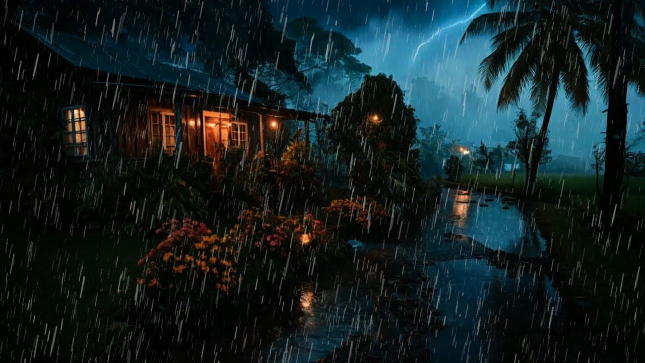 Rain sounds for sleeping at Night - Natural rain sounds for Relaxing, Sleeping, Studying, ASMR