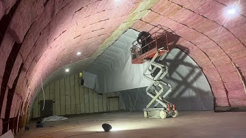 Making a gloomy 100ft Quonset more comfortable with insulation!!! #edmomton #yeg #insulation