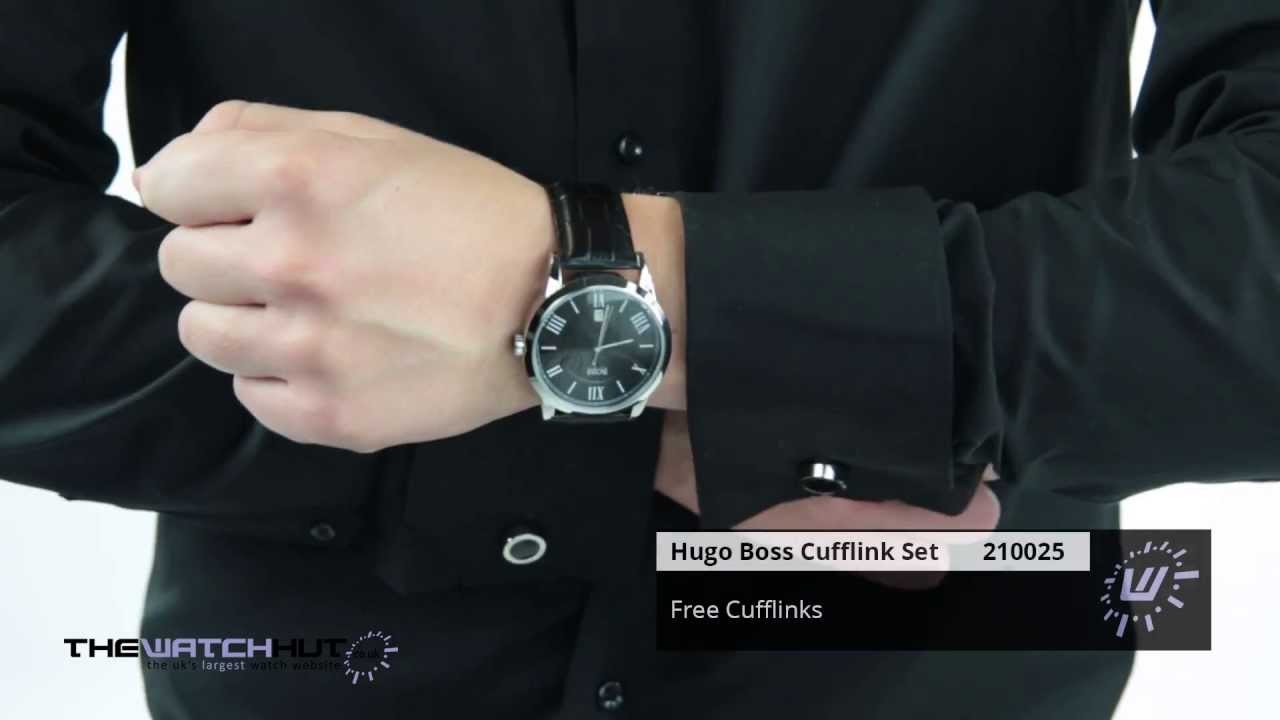 hugo boss cufflinks and watch set