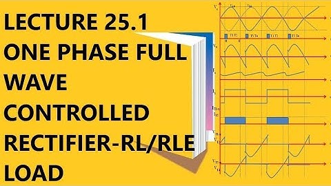 Lecture 25.1| One phase Full wave controlled rectifier with RL or RLE Load | circuit and waveforms |