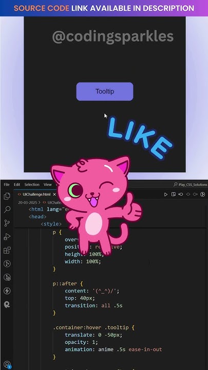 Tooltip on Hover Animation | HTML CSS - YouTube