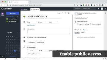 Zoho Calendar • How to share a calendar