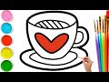 Bolalar Uchun Chashka choyi rasm chizish / Drawing Cup Tea with kids song /Рисование Чашка для детей