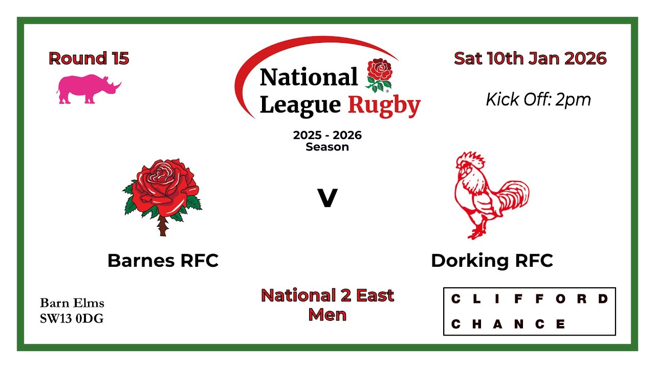 1st XV Men - Barnes RFC 23 v 18 Dorking RFC  | 10 January 2026