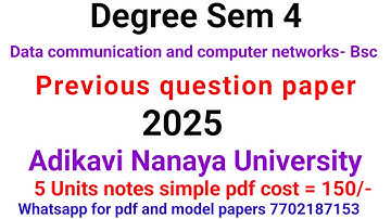 Data communication and data network model paper degree 4th sem 2025 #aknu university #pdf #bsc #DCCN
