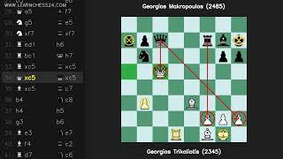 Play video: Benoni-Variante-Classica: Georgios Trikaliotis (2345) vs Georgios Makropoulos (2485)