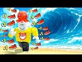 どんどんスピードが上がる世界で津波から脱出するロブロックス Roblox