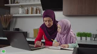 Positive Charming Arab Hijab Mother And Lovely Preschool Daughter Studying Together Indoors