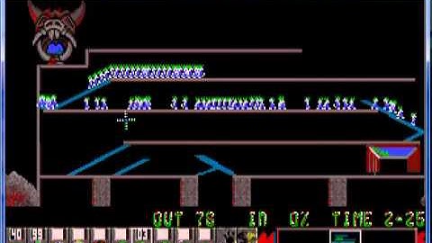 Lemmings 1 Taxing Level 23 King of the castle
